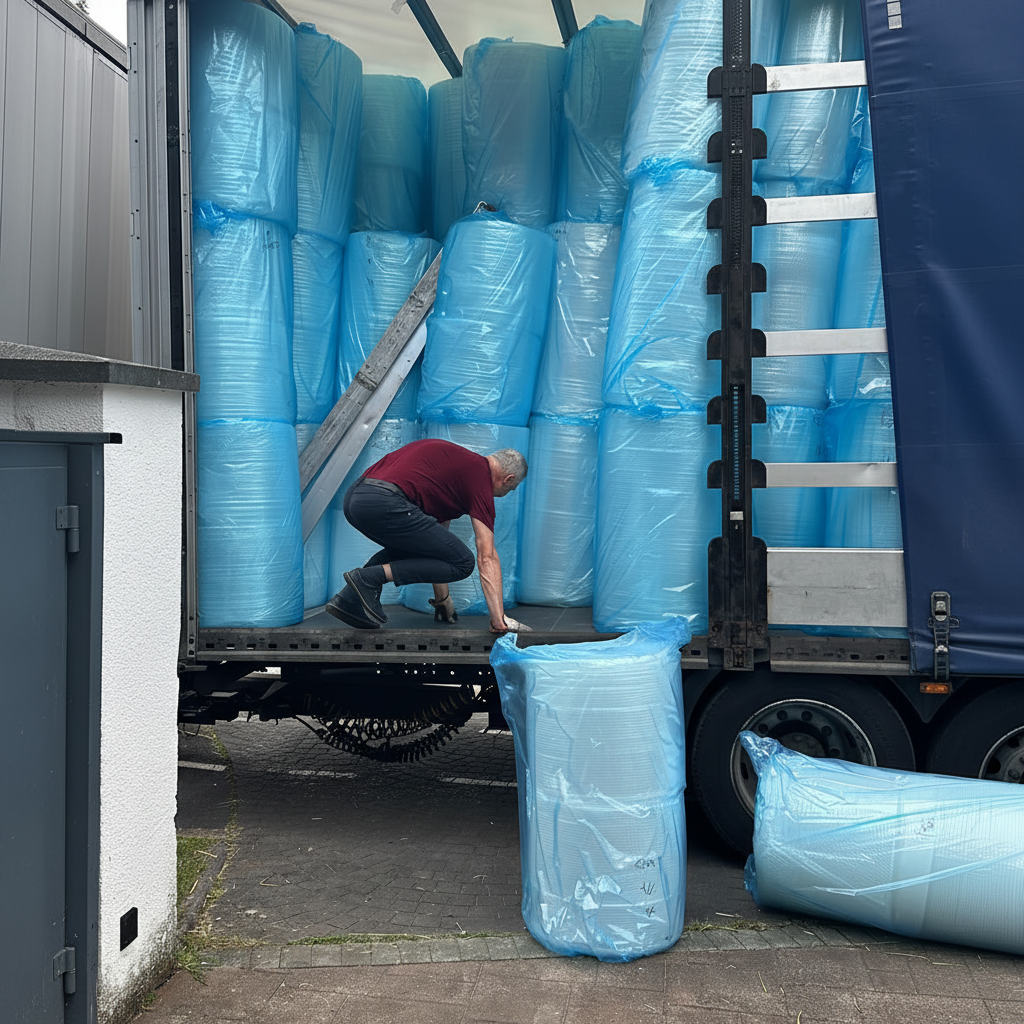 Livraison de 700 rouleaux de film à bulles chez Jaro Emballage – approvisionnement en gros pour professionnels