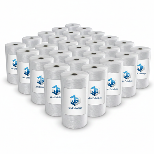Lot de 50 rouleaux de papier bulle 75 cm x 100 m – Épaisseur 35 microns, film à bulles transparent PEBD recyclable, idéal pour l'emballage professionnel de colis volumineux – Jaro Emballage
